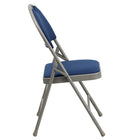 Flash Furniture HERCULES Series Ultra-Premium Triple Braced Fabric Metal Folding Chairs with Easy-Carry Handle - Navy - 4 Pack-300 lb. Weight Capacity