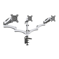 ShoppingAll Adjustable Triple Gas Spring Monitor Desk Mount - White-Hold three 15"-32" monitors, each arm holds up to 17.6lb/8kg monitor with 75mm x75mm or 100mm x 100mm VESA mounting holes