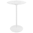 Modway Lippa 28" Round Faux Marble Bar Table - White-Modern Bar Table