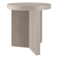 Hudson&Canal Holm 22"W Round Side Table - Alder White-A contemporary Scandinavian design for your living room, den, and more