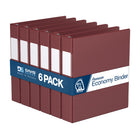 Davis Group Premium Economy Binder - D Ring - 1.5" - Burgundy - 6 Pack-3 Ring Binder
