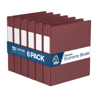 Davis Group Premium Economy Binder - D Ring - 1.5" - Burgundy - 6 Pack-3 Ring Binder