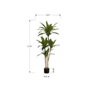 Monarch Specialties 51" Artificial Indoor Dracaena Tree - Floor - Black Pot-This easy-care faux potted plant is made from the highest quality materials and requires no maintenance or watering, for a sustainable, environmentally friendly, decorative accent that will last a lifetime