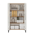 Manhattan Comfort Abbey 31.5" Modern Décor Cabinet - Maple and Off White - Set of 2-30 Day Limited Manufacturer's Warranty
