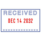 Trodat 4750 Self-Inking Text Dater - "Received"-Nontoxic 2-colour ink (date prints in red, text in blue)