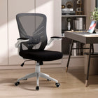 Vinsetto Mesh Task Office Chair with Lumbar Support and Armrests - Grey-Adjustable seat can match your desk or your sitting style
