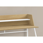 Monarch Specialties 7543 48" Computer Desk - Natural/White Metal-Finished on all sides for flexible placement anywhere in a home office