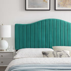 Modway Brielle Channel Tufted Performance Velvet Twin Headboard - Teal-Assembly Required