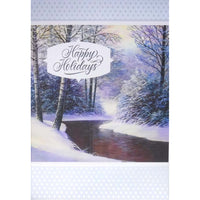 Mill Brook Studio Christmas Greeting Cards/Envelopes - 5-3/8" x 7-3/4" - Happy Holidays: Snowy Creek - 18 Pack-Card shop quality greeting cards