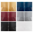 JAM Paper Plastic 2 Pocket POP Durable Folders with 3 Hole Punch - Assorted Professional Colours - 6 Pack-Size: 9.5 x 11.5 inches | Easily fits 8.5" x 11" documents