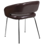 Flash Furniture Fusion Series Contemporary Brown Leather Side Reception Chair-CA117 Fire Retardant Foam