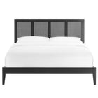 Modway Sirocco Rattan and Wood Queen Platform Bed - Black-8