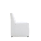 Manhattan Comfort Anna Square 18.9" Modern Faux Leather Upholstered Dining Chair - Cream - Set of 2-Made to Last. Commercial Grade Product