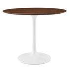 Modway Lippa 36" Round Wood Dining Table - Walnut-Modern Dining Table