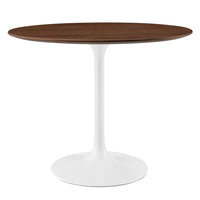 Modway Lippa 36" Round Wood Dining Table - Walnut-Modern Dining Table
