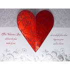 Rosedale Gold Valentine's Day Greeting Cards & Envelopes - 5-1/2" x 8" - Big Heart - 6 Pack-Printed on premium uncoated paper
