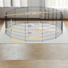PawHut 30" H Foldable 12 Panel Metal Exercise Pet Playpen - Black-Colour: Black 