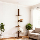 PawHut 8.5' Cat Climbing Tree - 5-Tier - Leopard Print-Plush cushioning on the outside to keep your pet cosy and comfortable
