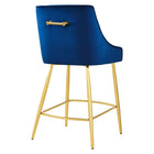Modway Discern Performance Velvet Counter Stool - Navy-Decorative Handle