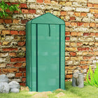 Outsunny 4 Tier Mini Greenhouse with Screen Roof - Green- Roll-up zippered door ensures easy entry and optimal ventilation
 