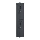 Ceha NH Series 2-Tier Locker with Front Hole Vents - Bank of 1 - Graphite Grey-Front hole ventilations for airflow