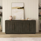 Hudson&Canal Tillman 68" Rectangular Buffet Table - Alder Brown-Constructed of sturdy MDF materials in a black grain wood-look finish
