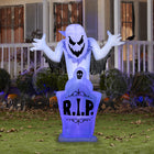 GEMMY Airblown Inflatable Lightshow Ghost and Tombstone Graveyard - 60"-Self-inflates in seconds