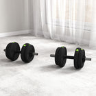 Soozier Adjustable Barbell & Dumbbells Set with Non-slip Handles - 33 lb-Plastic coating reduces noise and floor damage 