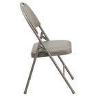 Flash Furniture HERCULES Ultra-Premium Triple Braced Grey Vinyl Metal Folding Chair with Easy-Carry Handle-300 lb. Weight Capacity