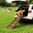 PawHut Foldable Dog Car Ramp with Anti-Slip - 10 Steps - Brown-Extends to 60.6" (154 cm) to fit most SUVs and trucks without any installation
