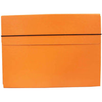 JAM Paper Thin Portfolio File Carrying Case with Elastic Band - 9 1/4 x 1/2 x 12 1/2 - Orange-Orange Portfolio Carrying Case