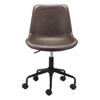 Zuo Byron Office Chair - Brown-Plush and durable faux leather fabric
