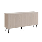 Manhattan Comfort Jodie 64.6" Mid-Century Modern Sideboard - Whitewashed Oak-Splayed Metal Legs for Fashion and Durability