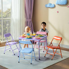 Homy Casa Kid's 5-Piece Table & Chairs Set-Easy Setup & Storage - No tools required, the table and chairs can be set up in seconds, and folded flat for compact storage when not in use.