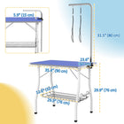 PawHut Dog Grooming Table with Adjustable Arm - Blue-Storage shelves conveniently hold grooming supplies