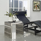 Modway Gridiron Small Stainless Steel Bench - Silver-For Indoor Use
