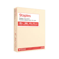 Staples 30% Recycled Pastel Coloured Copy Paper - Letter - 8-1/2" x 11" - Cream - 500 Sheets-Attention-grabbing colours get materials noticed