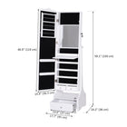 HOMCOM Standing Mirror Jewelry Cabinet - 17.75" L x 14.25" W x 59" H - White-Simple design with a espresso finish goes well easily with most of the home décor 