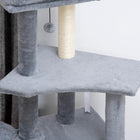 PawHut 50" Multi-Level Cat Tree Tower - Grey-Classic colour scheme complements your home decor 