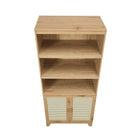 Manhattan Comfort Sheridan 31.49" Mid-Century Modern Bookcase Cabinet - Nature - Set of 2-Cleaning: Wipe with a damp cloth, avoiding excessive moisture. Avoid: Harsh chemicals or abrasive cleaners that can damage the surface. Care: Keep away from excessive humidity, as product can swell or warp when exposed to water or moisture. Protection: Use coasters or mats to avoid scratches or stains