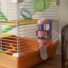 PawHut 5 Tiers Hamster Cage - Orange-The front door allows you access to your hamster easily