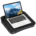 LapGear Designer Lap Desk - Grey Argyle-Designer fabric cushion and wood-inspired surface will complement any decor