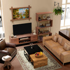 HOMCOM 5-Tiers Wooden Bookcase for Living Room - Walnut-Design élégant à motif de grain de bois 