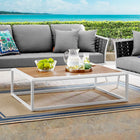 Modway Stance Outdoor Patio Aluminum Coffee Table - White Natural-Powder-Coated Aluminum Frame