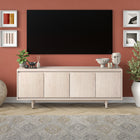 Hudson&Canal Aelin TV Stand for TV's up to 75" - Alder White-Constructed of sturdy MDF materials in a handcrafted alder white finish