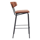 Zuo Charon Barstool - Vintage Brown - Set of 2-Dimensions: 22.4" L x 18.5" W x 40.2" H