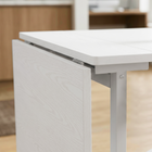 HOMCOM 47.2" Lockable Wheel Mobile Drop Leaf Folding Dining Table for 2-4 - White-Colour: White
