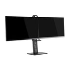IntekView Easy Adjust Freestanding Double Monitor Stand-Storage for cables