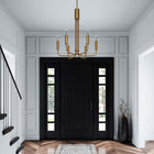 Modway Rekindle 6-Light Chandelier - Satin Brass-Iron Metal Construction