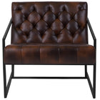Flash Furniture HERCULES Madison Series Bomber Jacket LeatherSoft Tufted Lounge Chair-Black Powder Coated Frame Finish